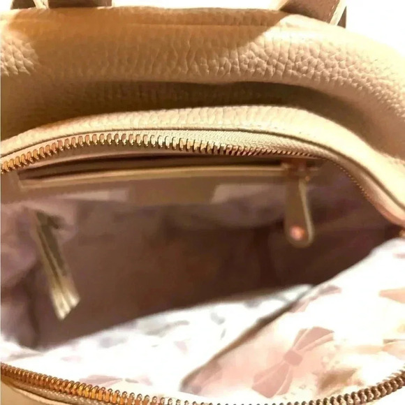 Carla Mancini brown/ gold suede satchel handbag main image 4